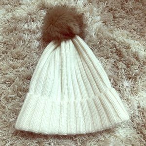 Brand new! Cream Knit Pom Pom Beanie